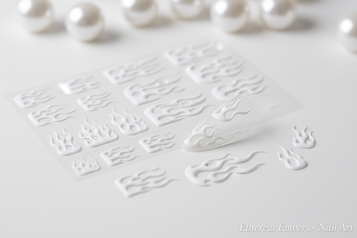 Nail Sticker White Fire JO1074 Beyond Beauty Page