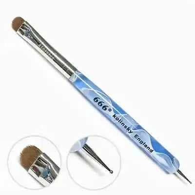 666 French Brush Blue Marble Dotting Tool Size 14 Kolinsky