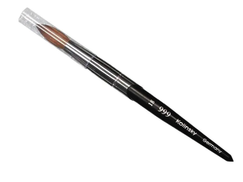 999 Kolinsky - Acrylic Nail Brush Black Titanium Size 18 Kolinsky