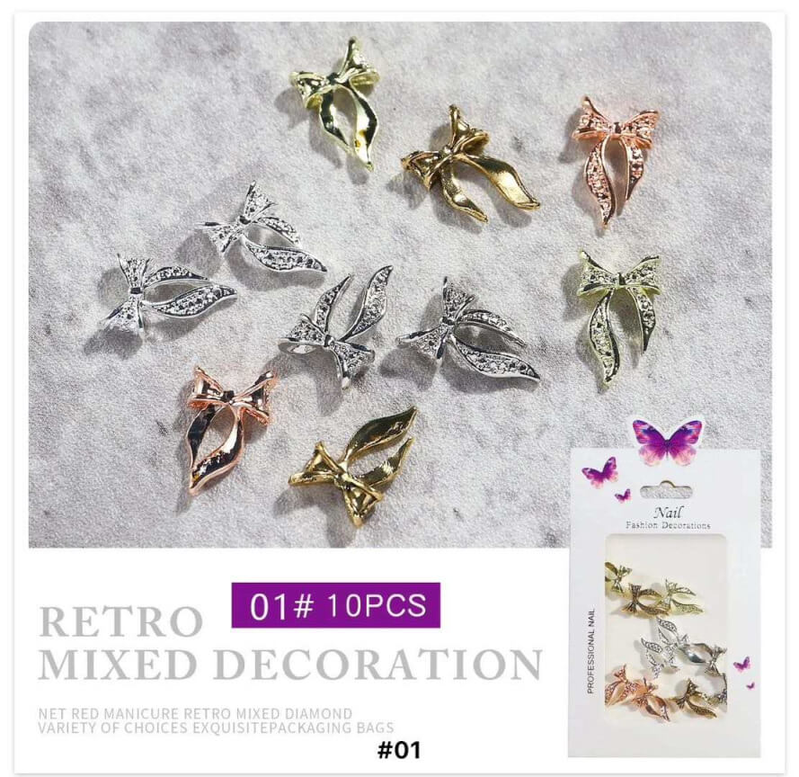 Nail Charm Bow Retro Mixed Colors Beyond Beauty Page