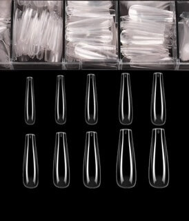 Gel Tip Coffin Long Clear 504pcs - #470227 Beyond Beauty Page