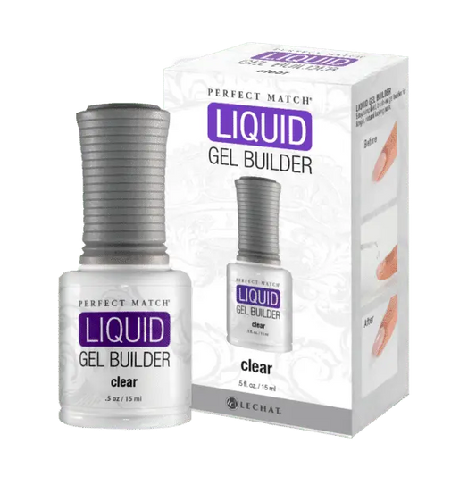 LeChat Perfect Match Liquid Gel Builder Brush Clear 0.5 oz- #LGB01 LeChat