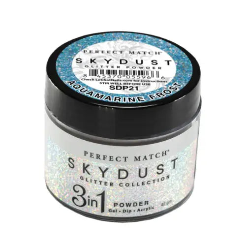LeChat Perfect Match Sky Dust Dip Powder - Aquamarine Frost 0.5 oz - #SDP21 LeChat