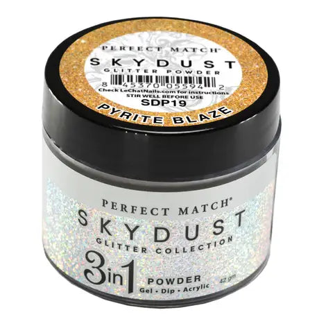 LeChat Perfect Match Sky Dust Dip Powder - Pyrite Blaze 0.5 oz - #SDP19 LeChat