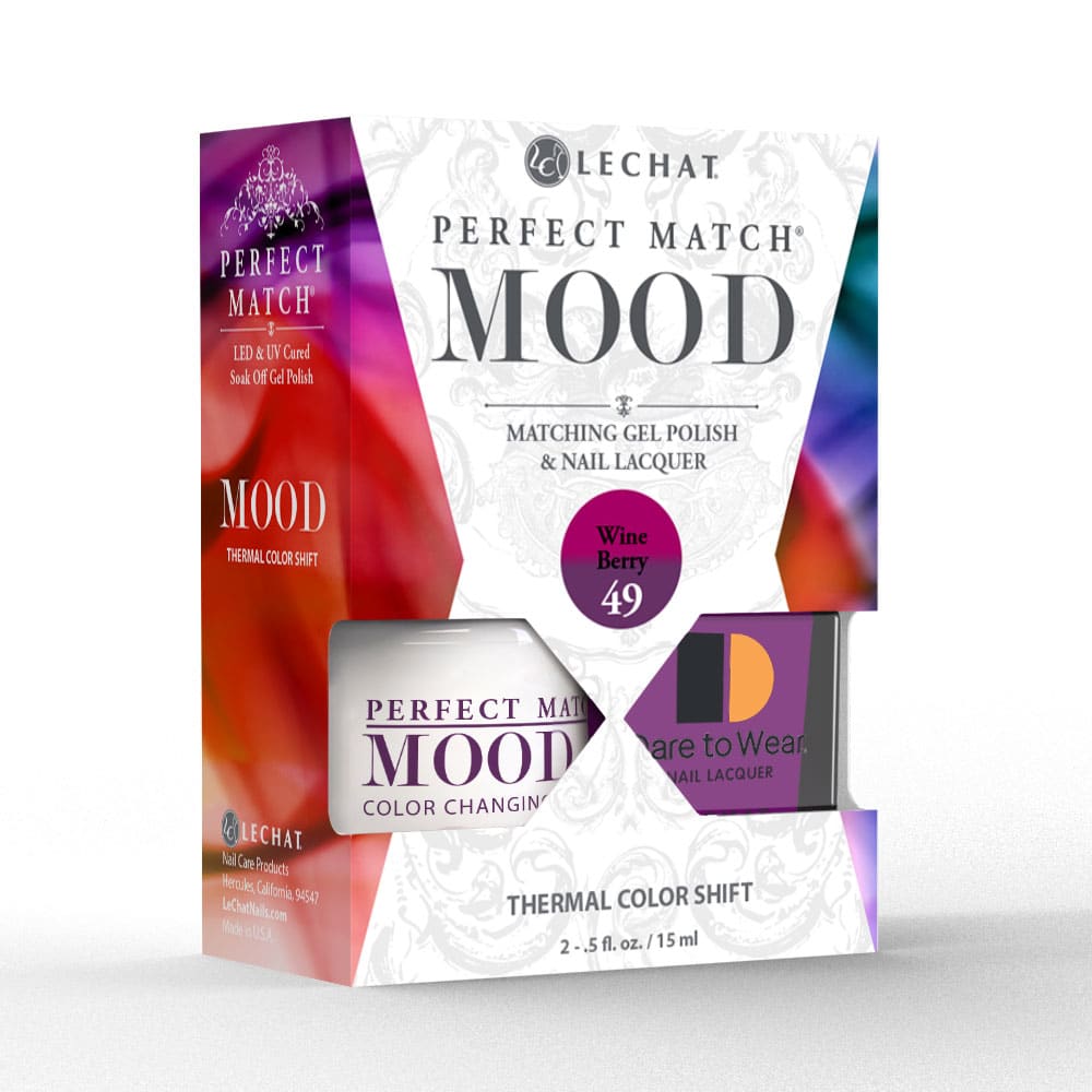 Lechat Perfect Match Mood Color Changing Gel Polish - Wine Berry  0.5 oz - #PMMDS49 Lechat