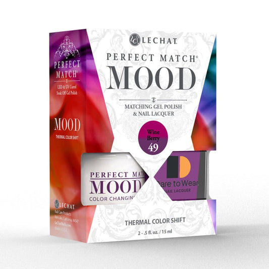 Lechat Perfect Match Mood Color Changing Gel Polish - Wine Berry  0.5 oz - #PMMDS49 Lechat