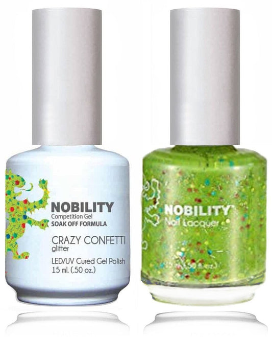 Lechat Nobility Gel Polish & Nail Lacquer - Crazy Confetti 0.5 oz - #NBCS108 Nobility