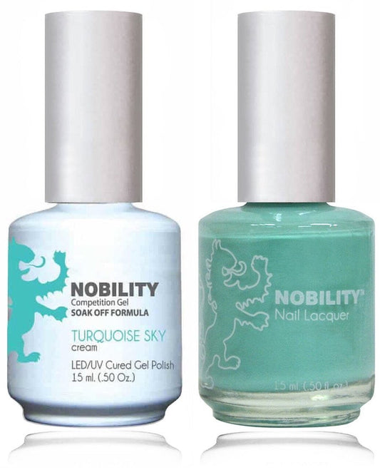 Lechat Nobility Gel Polish & Nail Lacquer - Turquoise Sky 0.5 oz - #NBCS039 Nobility